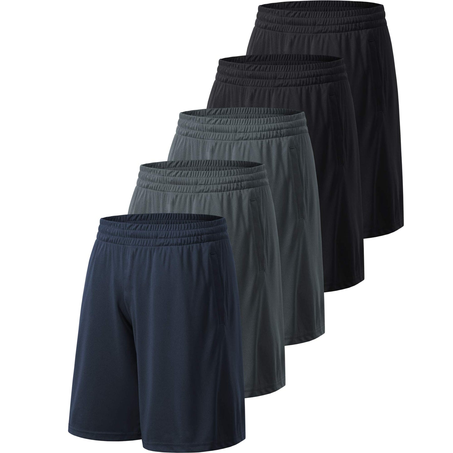 Men's Athletic Shorts with Pockets and Elastic Waistband Quick Dry Activewear Workout Shorts for Men