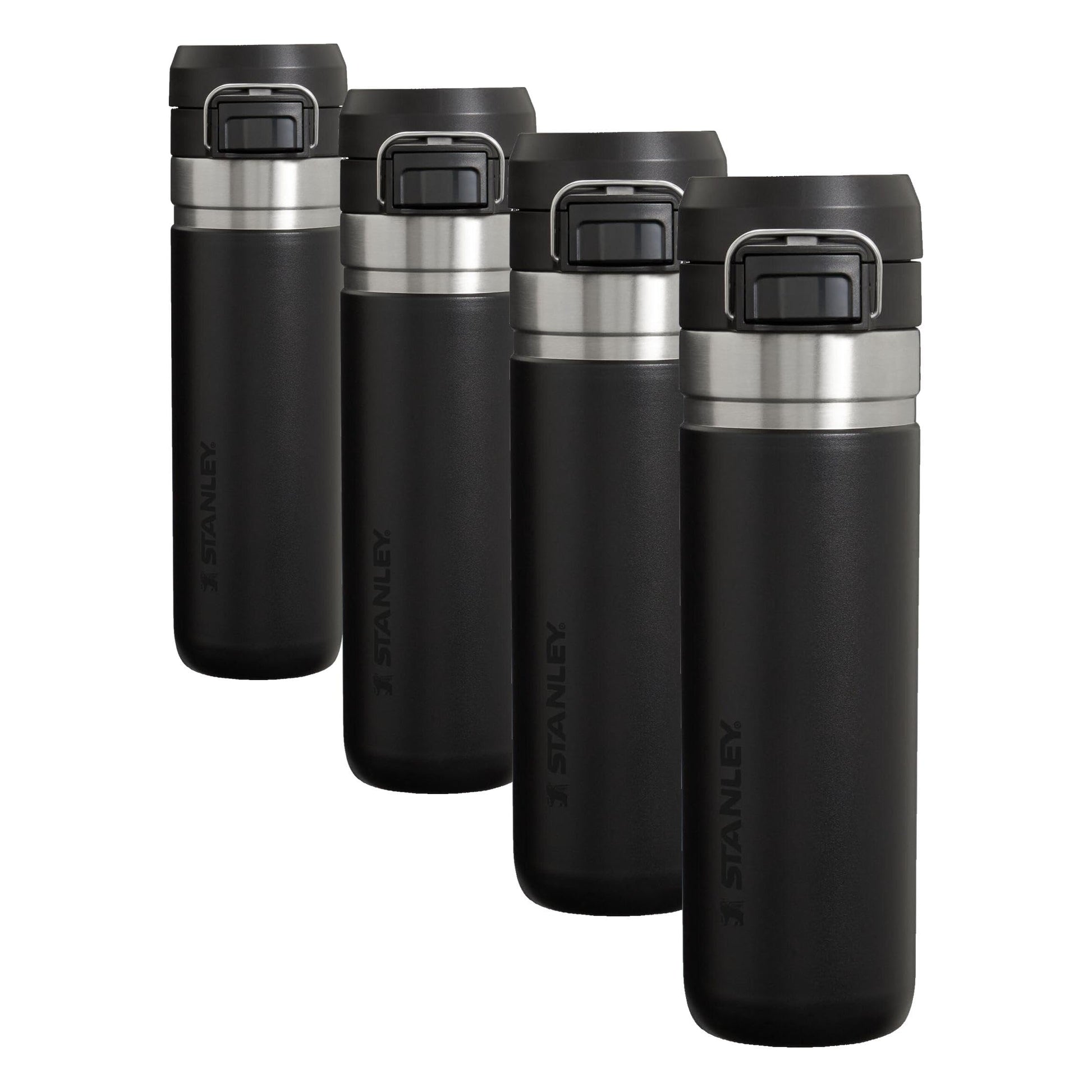 Stanley Quick Flip GO Water Bottle 24 oz | Push Button Lid | Leakproof and Packable for Travel and Sports | Insulated Stainless Steel | BPA-Free | Azure
