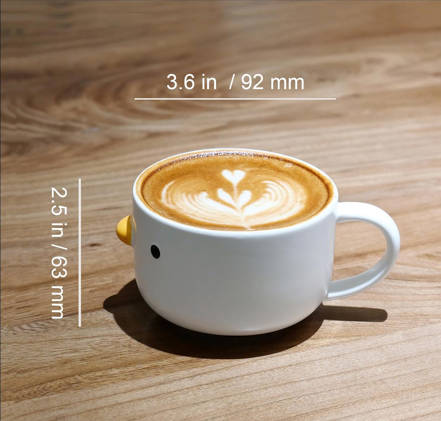 PURROOM Cute Duck Coffee Mug, 8 oz Latte Cup, Handmade Glaze Small Coffee Cup, Safety Ceramic Milk Mugs. Best Gifts For Coffee Lover.