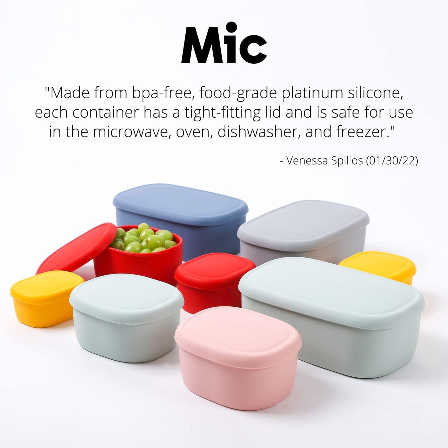 BLUE GINKGO Nesting Silicone Containers - Set of 3 Hard-Shell Silicone Food Storage Containers | BPA Free, Airtight, Dishwasher and Freezer Safe (6.7oz, 10oz, 20oz) - Yellow