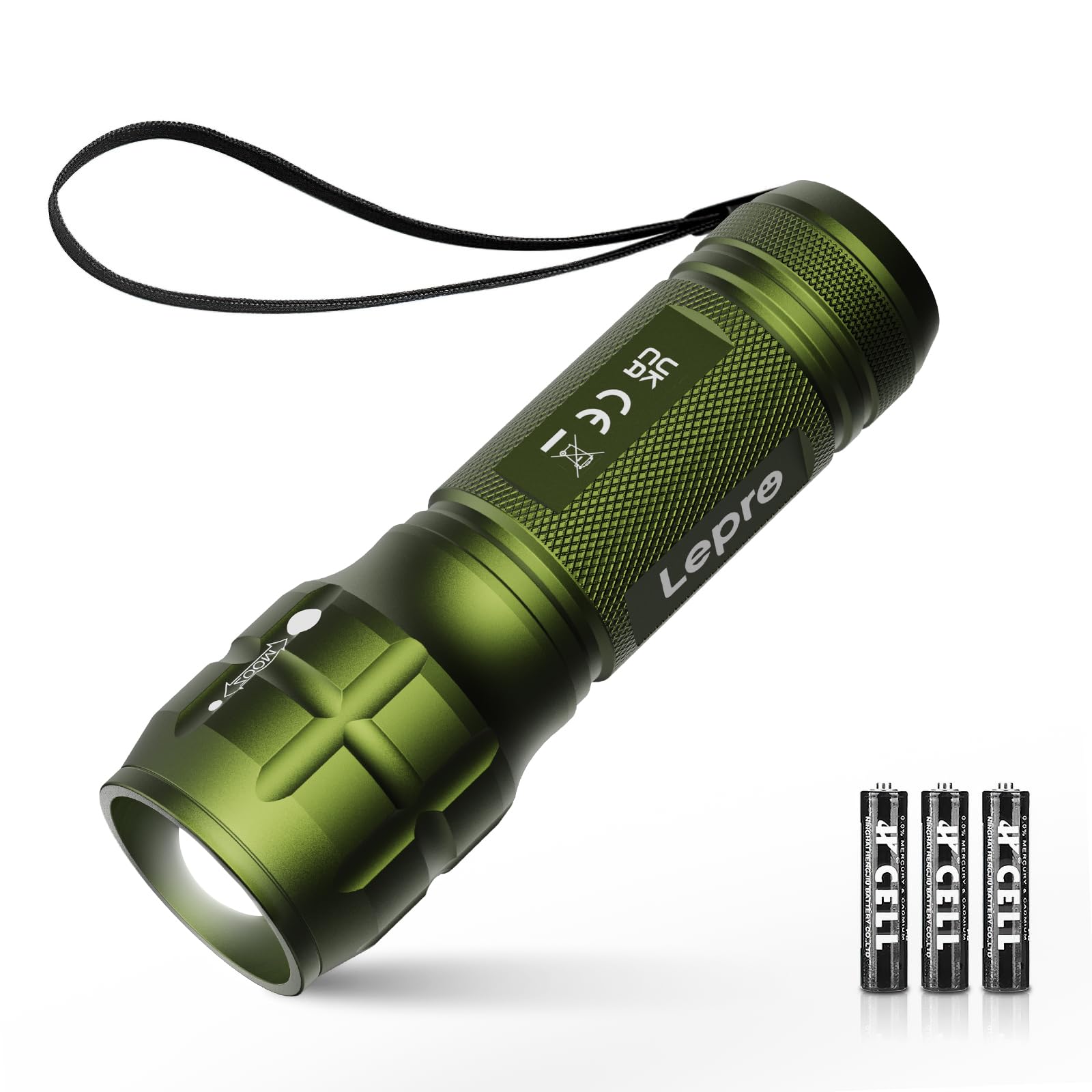 Lighting EVER LED Flashlights High Lumens, Small Flashlight, Waterproof, Adjustable Focus Flash Light for Outdoor, Emergency, AAA Batteries Included, Tactical & Camping Accessories