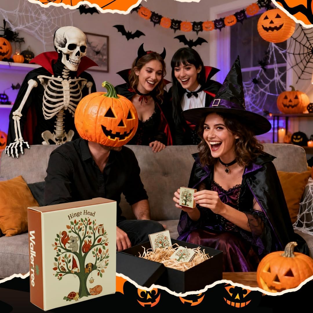 Black Crows Door Hinge Toppers Set of 6 - Spooky Black Raven Miniature Hinge Heads Decorative Topper - Magnetic Decorative Charms for Halloween Home Decor