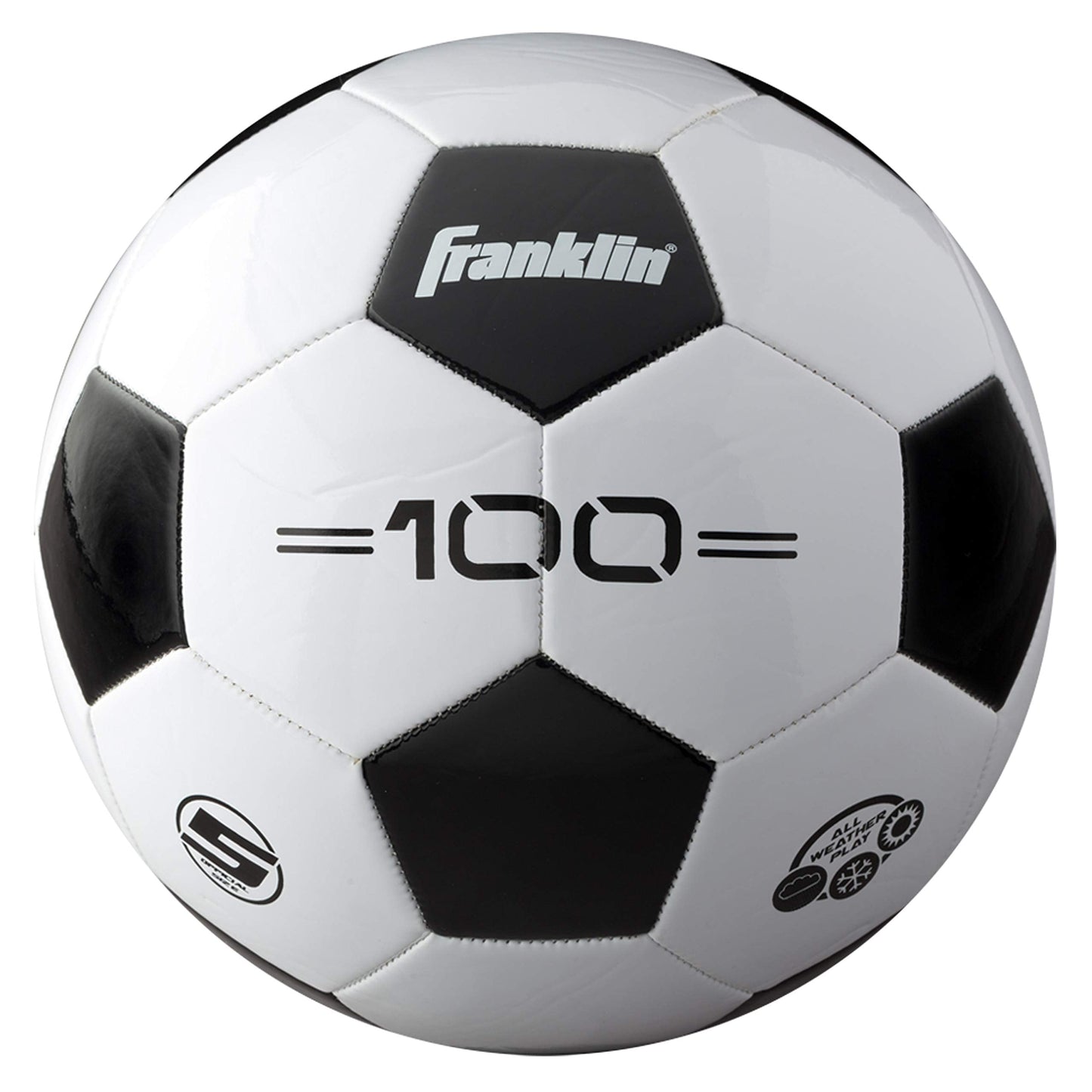 Franklin Sports Soccer Balls - Youth & Adult - Sizes 3, 4 & 5 - Single & Bulk Packs - Black & White