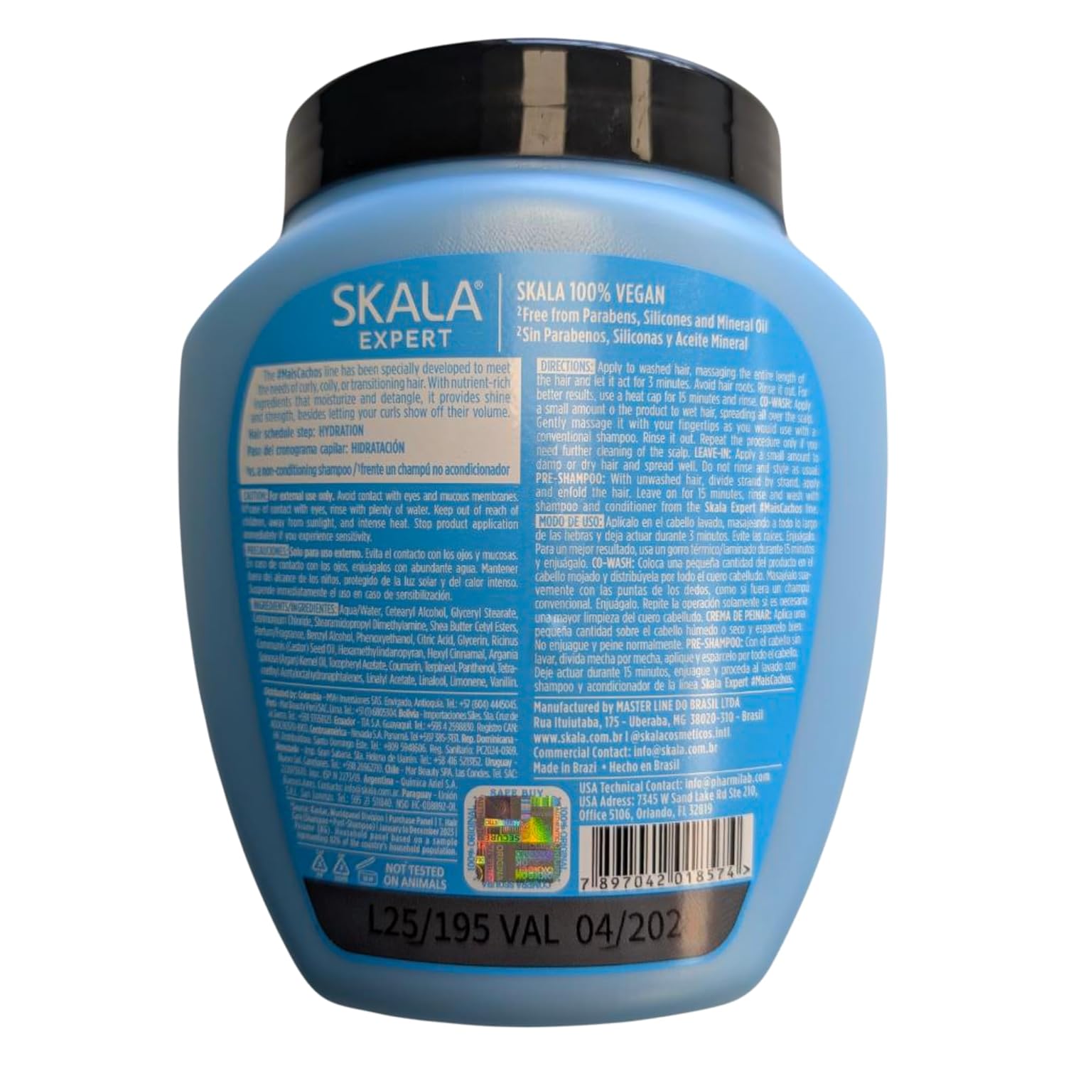 SKALA Mais Cachos for hair type 3ABC - 2 IN 1 Conditioning Treatment Cream & Cream To Comb 35.2oz, BLUE