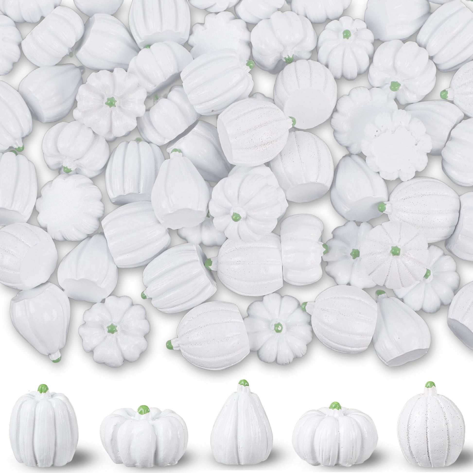 winemana 12 Pack Silver Pumpkin Fall Decor, Foam Glitter Pumpkins for Decorating Mini Artificial Craft Pumpkins for Thanksgiving Table Party Harvest Decorations