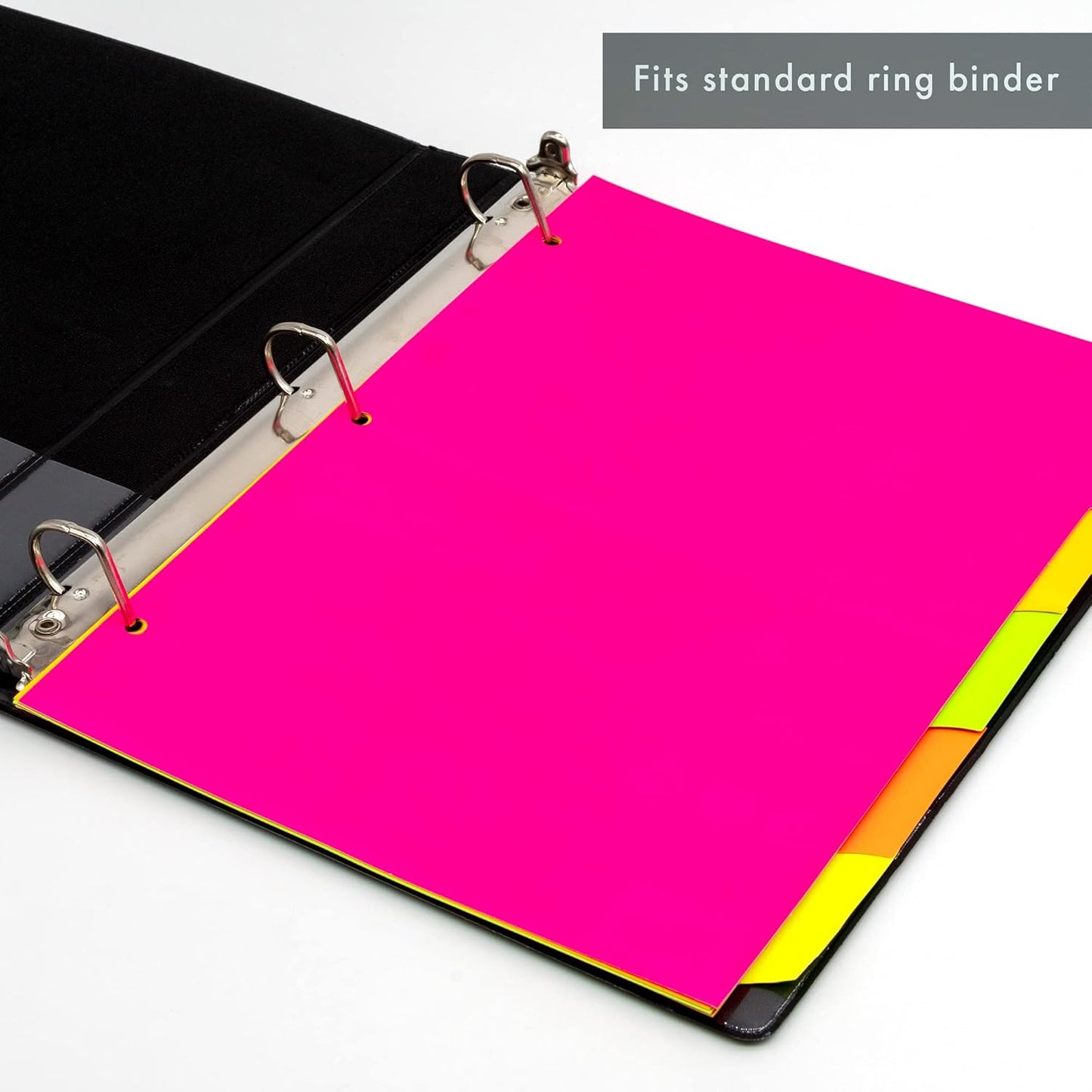Pukka Pad, 5 Dividers, Binder Notebook File Page Separators, 5 Packs of 5 Tab Set, 8 ½ x 11 in. Neon Colors