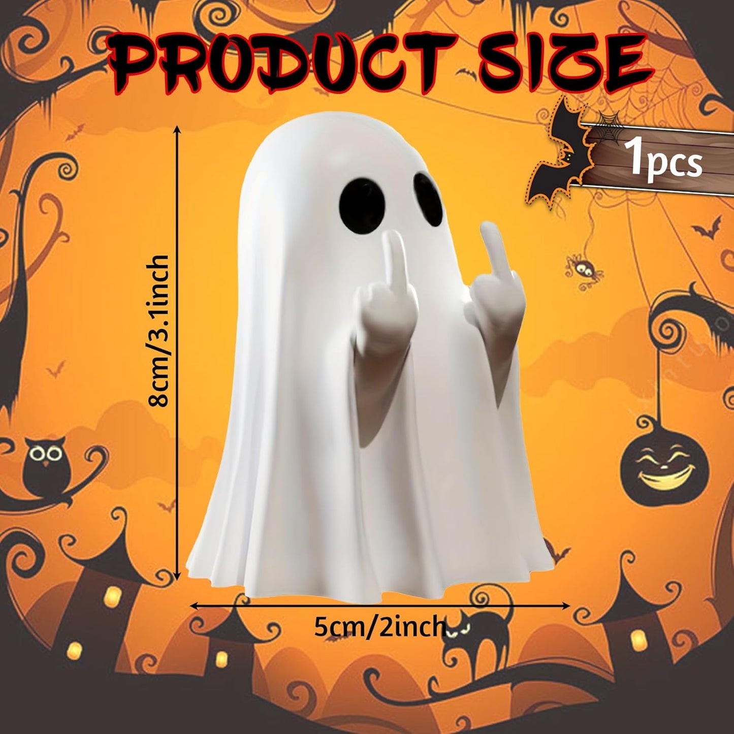 Halloween Ghost Figurine-Spooky & Cute Ghost Statue for Home, Desk, Party Decor | FunnyGhost Halloween Decor Indoor