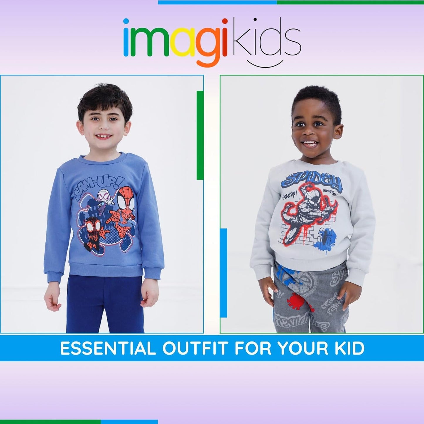 Marvel Spidey and His Amazing Friends Fleece Sweatshirt and Jogger Pants Outfit Set Toddler to Big Kid Sizes (2T - 14-16)