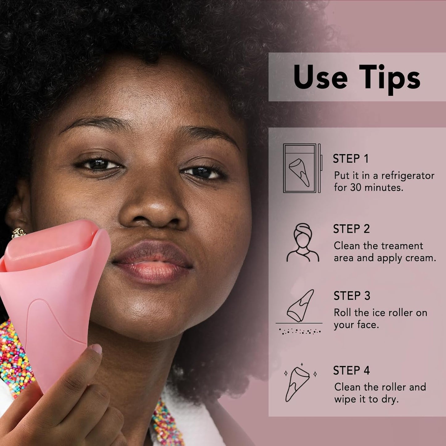 huefull Ice Roller for Face Women, Skin Care Set & Ice Face Roller,Self Care Gifts for Women,Reduces Puffiness and Wrinkle, Facial Massager Tool & Spa Pink Gifts