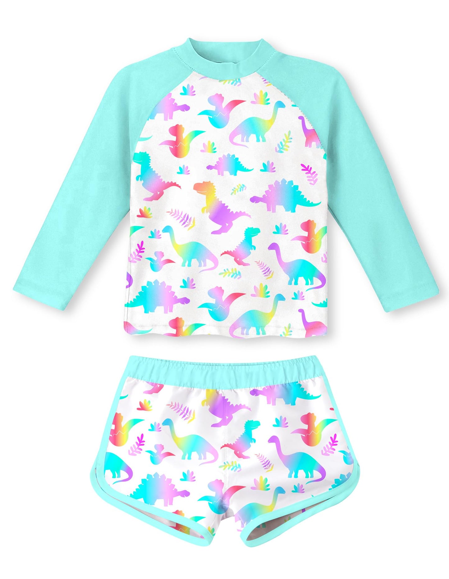 Vogseek Girls Rash Guard Two Pieces Swimsuit Long Sleeve Bathing Suit for 3-10 Years
