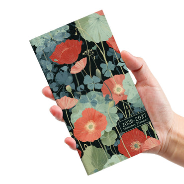 Pocket Calendar 2026-2027 for Purse, Two Year Monthly Planner Pocket Size, Jan 2026 to Dec 2027 Monthly Planner Small Size (6.5" x 3.5") - Wildflowers