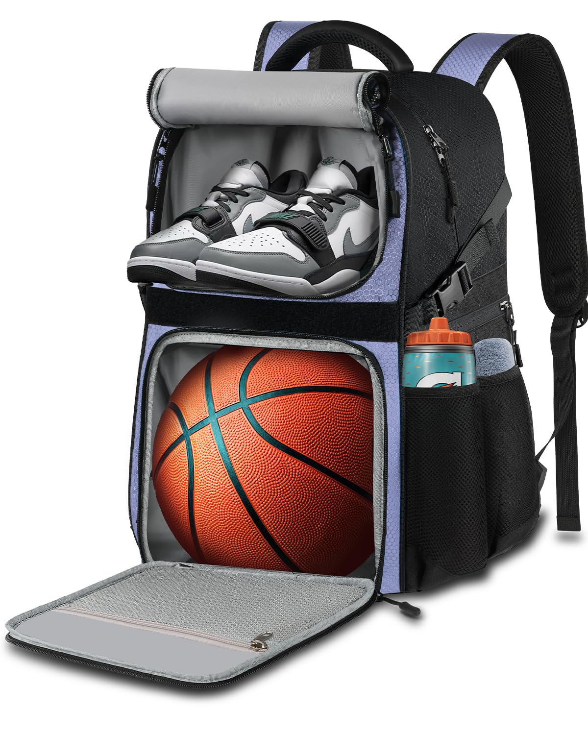 Basketball Bag Backpack with Ball Holder Shoes Compartment, Large Basketball Accessories Sports Bag
