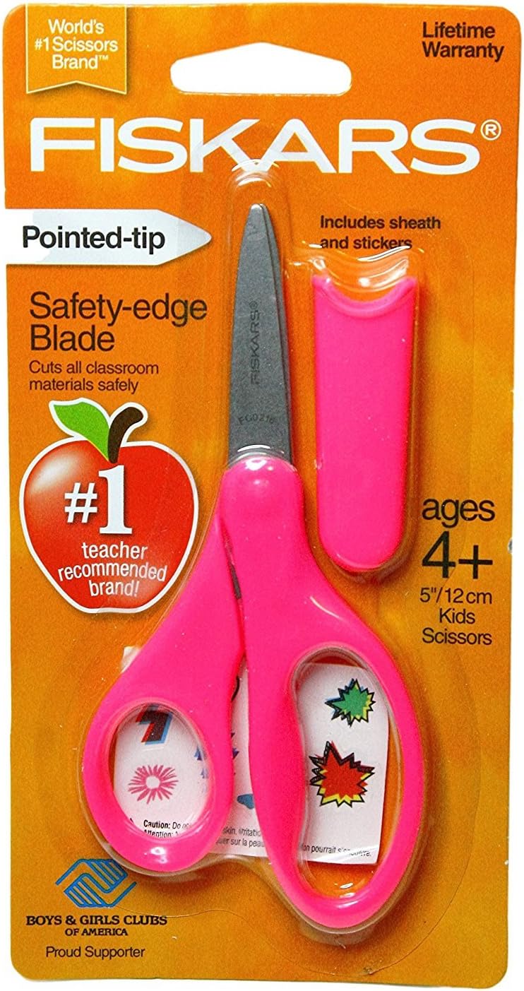 Fiskars Pink 5 Pointed Tip Kids Scissors