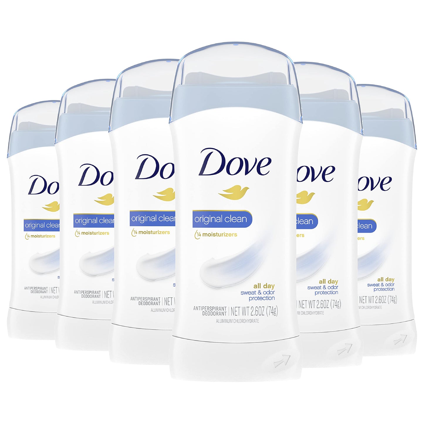 Dove Invisible Solid Antiperspirant Deodorant Stick for Women, Original Clean, For All Day Underarm Sweat and Odor Protection 2.6 oz 2 Count