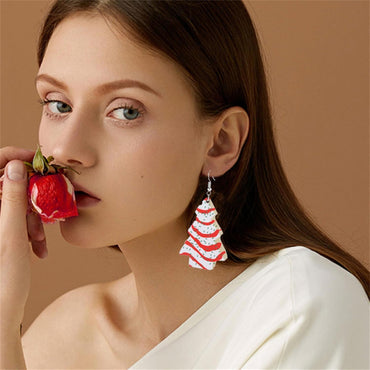 Christmas Earrings For Women Cute Colorful Acrylic Christmas Santa Claus HO HO HO Tree Gingerbread Man Dangle Drop Holiday Earrings Decoration Christmas Jewelry Gifts