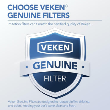 Veken Cat Water Fountain Filters, 4 Pack Replacement Filters & 4 Pack Replacement Pre-Filter Sponges Set for 67oz, 95oz, 135oz Automatic Pet Fountain Dog Water Dispenser