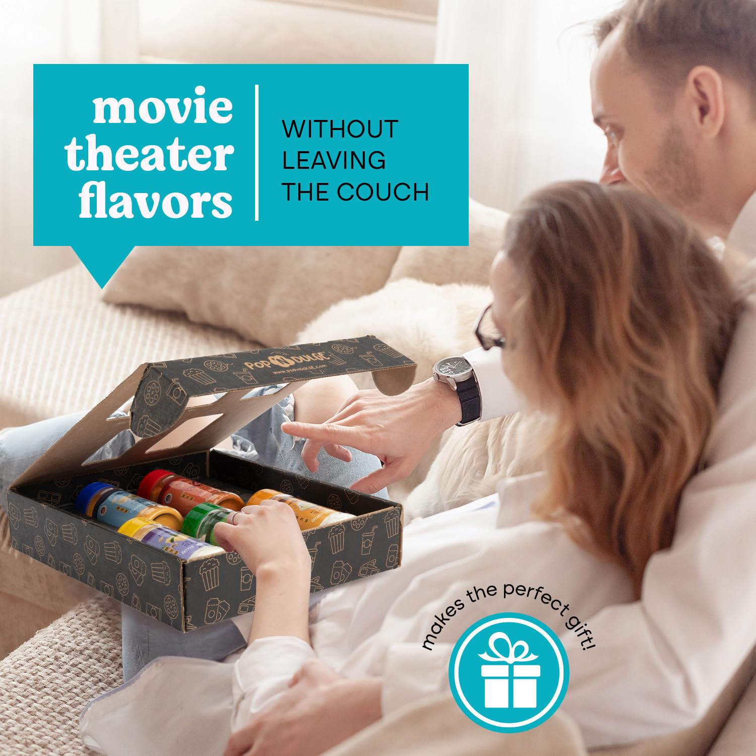 Popcorn Seasoning Popcorn Flavoring Variety Pack Gifts Set of 5 Popcorn Salt 2.5 OZ Shakers, Non-GMO Toppings, Movie Night Supplies Gift Basket, Popcorn Gift Set, Gift Ideas