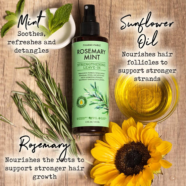 Rosemary & Mint Leave-In Conditioner - Nourishes, Detangles and Purifies the Scalp, Made With Frizz-Fighting Formula, 8oz
