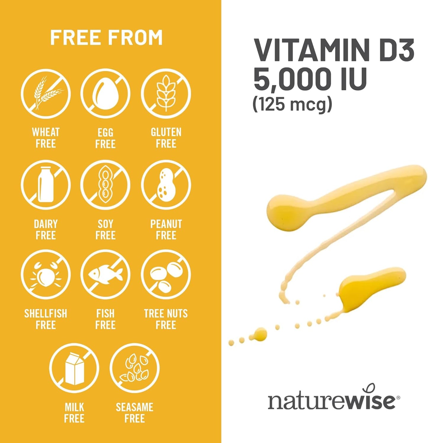 NatureWise Vitamin D3 5000iu (125 mcg) 1 Year Supply for Immune Support, Healthy Muscle Function, and Bone Health - Non-GMO, Gluten Free in Organic Extra Virgin Olive Oil, (Mini Softgel), 360 Count