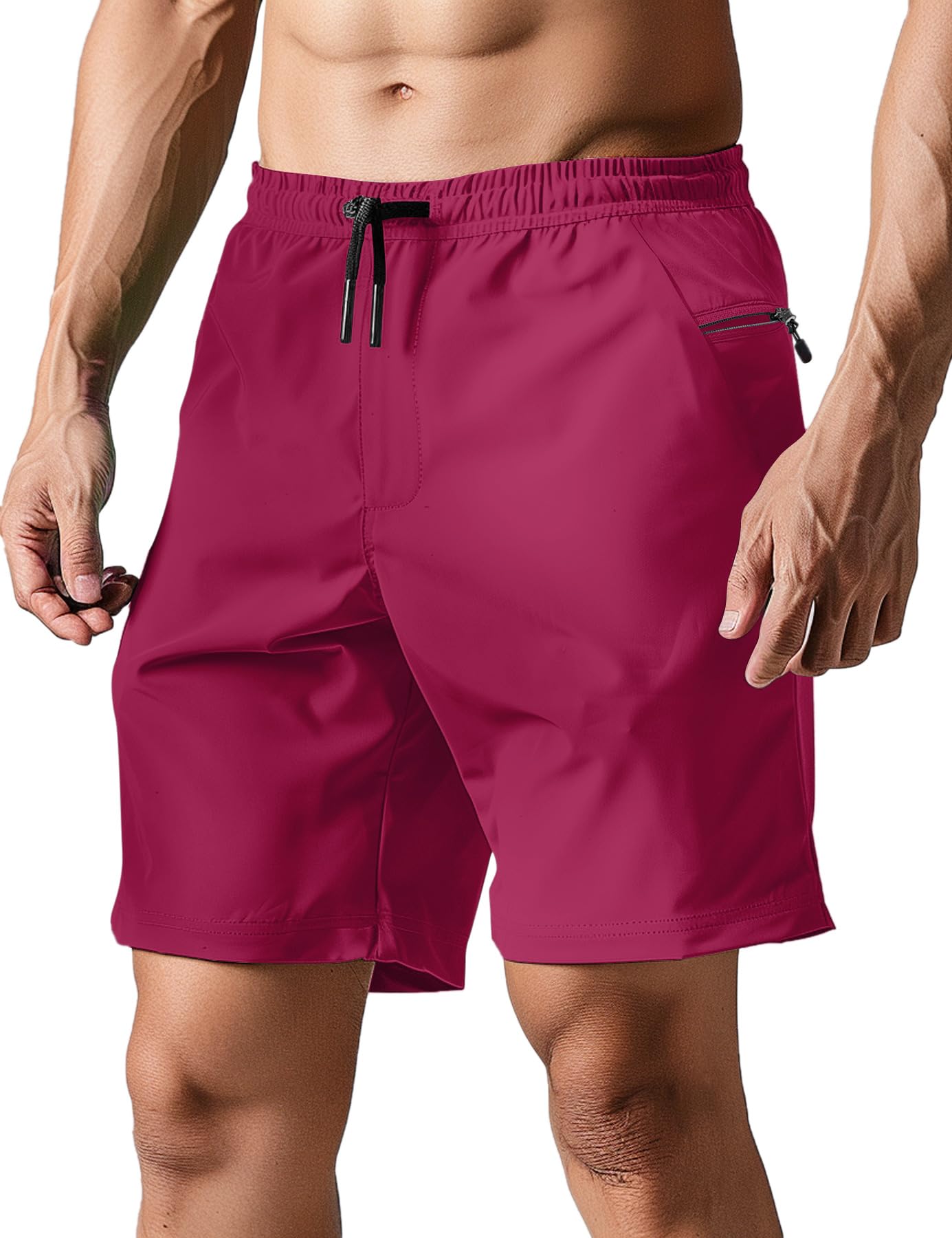 TUONROAD Mens Swim Trunks with Compression Liner 2 in 1 Board Shorts 7 Inch Quick Dry Swimming Shorts with Zipper Pockets