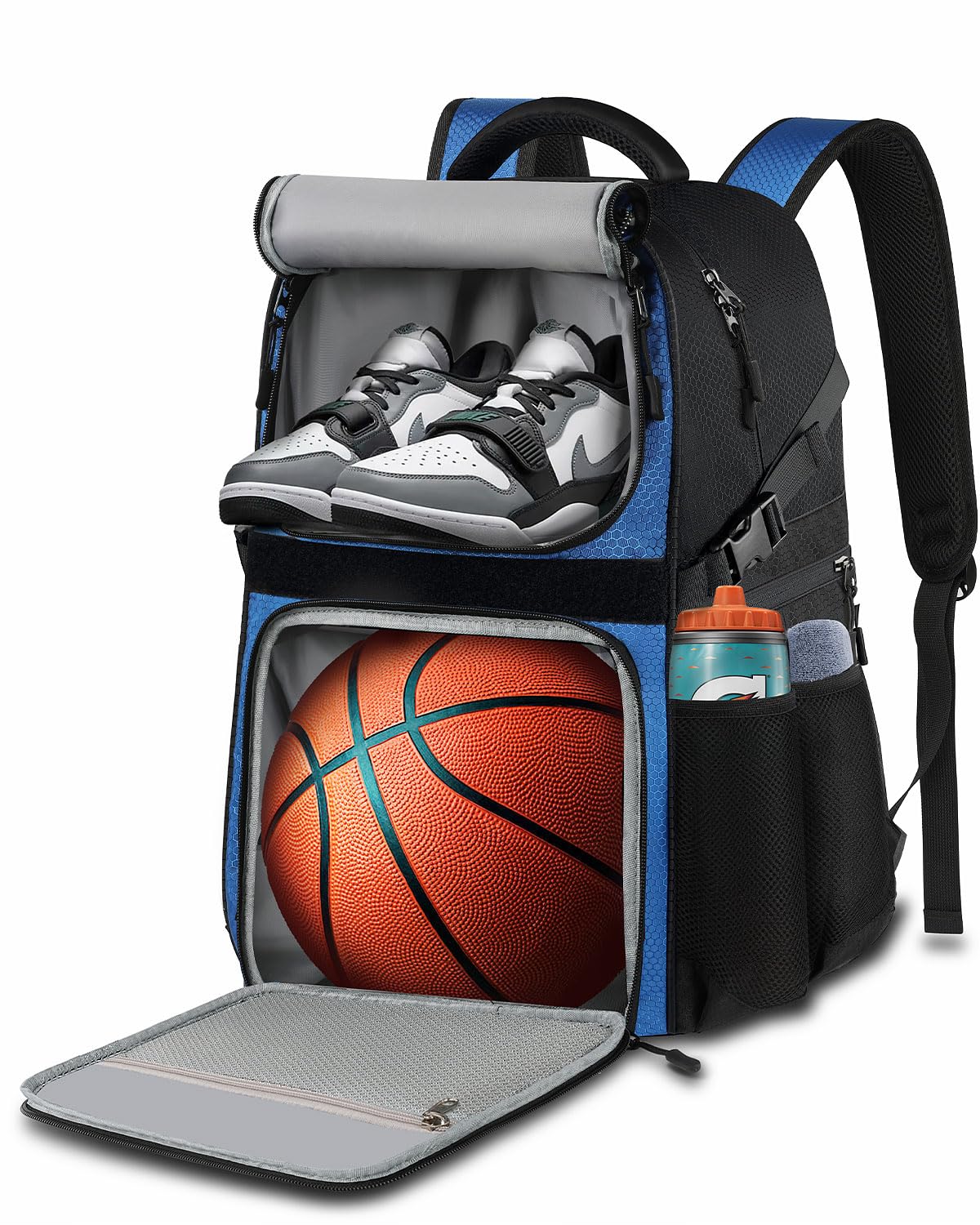 Basketball Bag Backpack with Ball Holder Shoes Compartment, Large Basketball Accessories Sports Bag