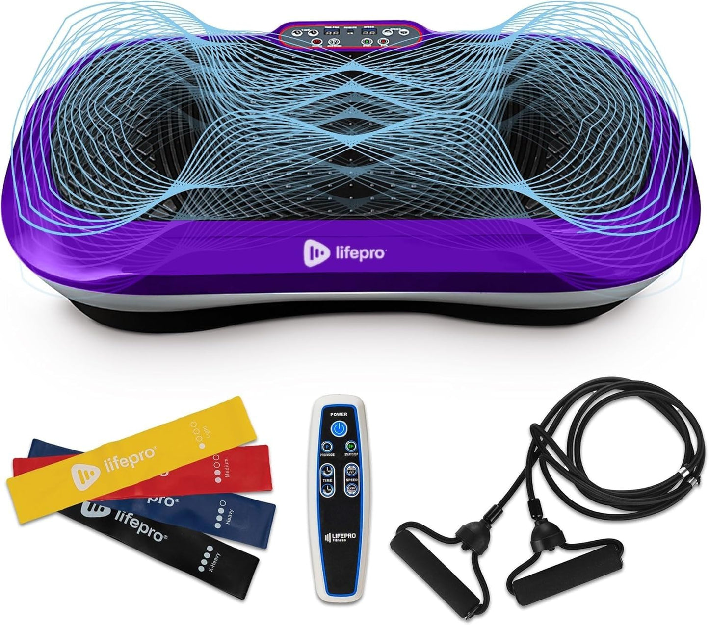 Lifepro Waver Vibration Plate Exercise Machine – High-Intensity Vibration for Muscle Activation, Full-Body Workout Vibrating Platform with Loop Bands, Fitness Equipment for Strength Toning & Fat Loss