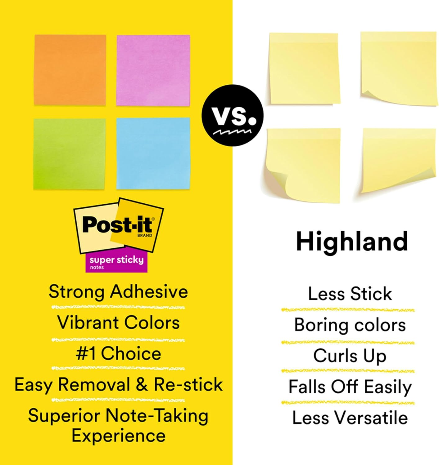 Post-it Super Sticky Notes, 24 Sticky Note Pads, 3 x 3 in., School Supplies, Office Products, Sticky Notes for Vertical Surfaces, Monitors, Walls and Windows, Supernova Neons Collection