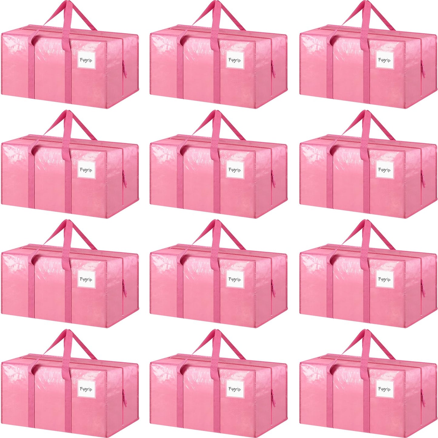 6 Pack Extra Heavy Duty Large Moving Bags with Strong Zipper & Comfortable Handles, Sturdy & Durable Clothes Storage Bags Totes Bins, Blue Packing Moving Boxes for College Supplies, Dark Blue