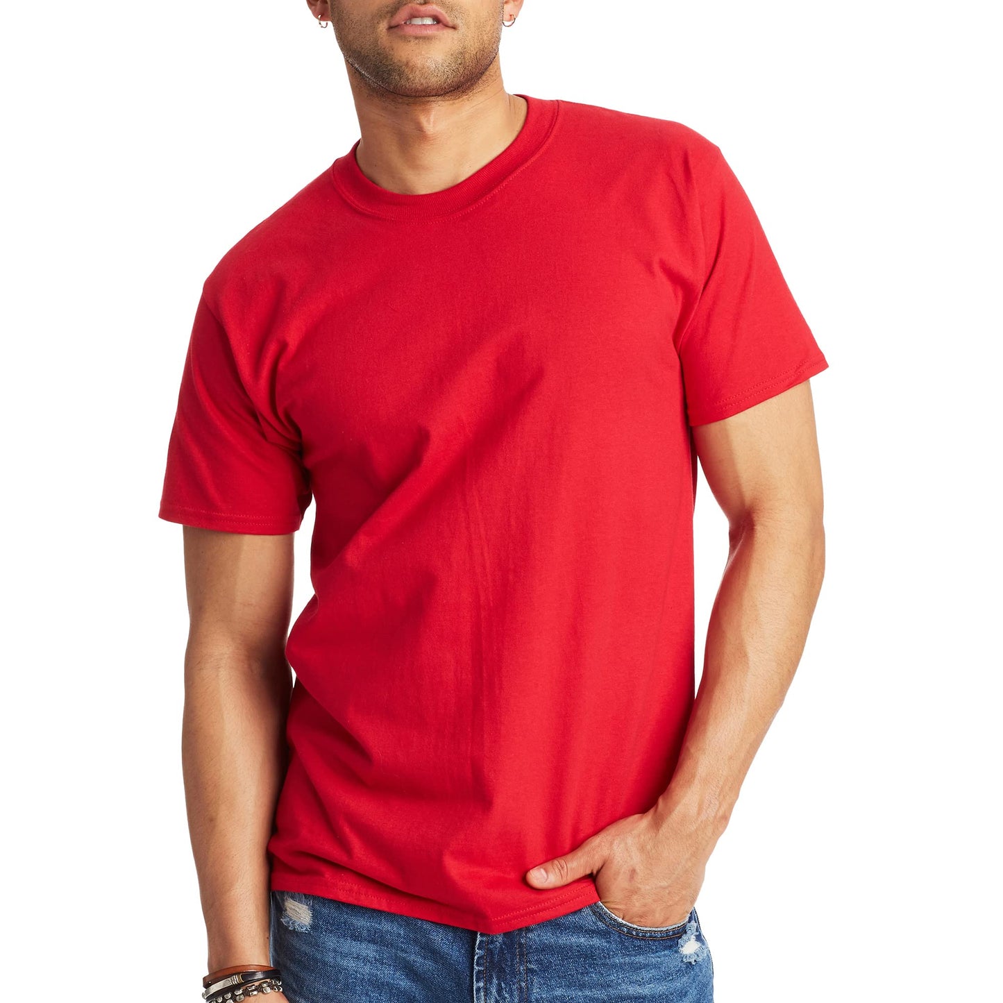 Hanes Men's Beefy-t T-Shirt, Heavyweight Cotton Tee, 1 Or 2 Pack, Big & Tall
