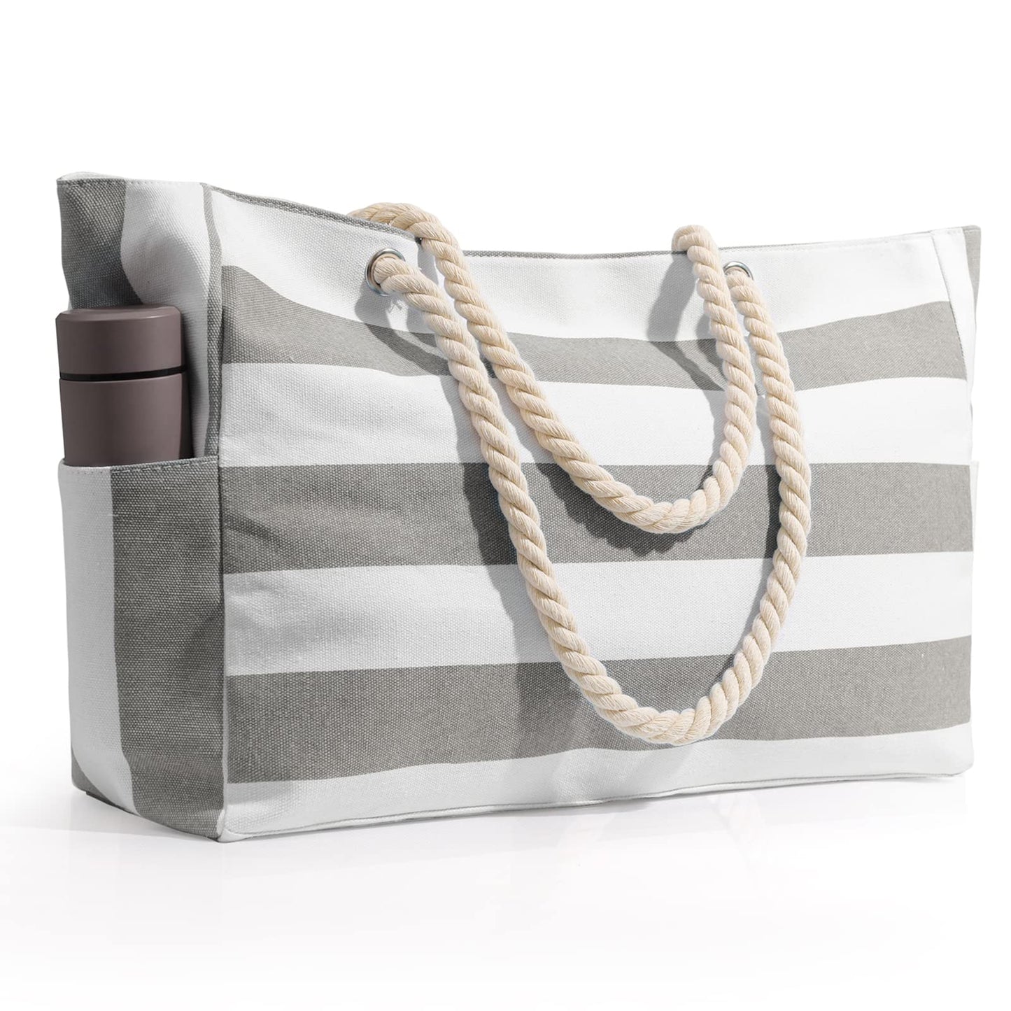 Beach Bag for Women Large Waterproof Pool Bag with Zipper, Sandproof Canvas Travel Tote Bags Gifts for Women