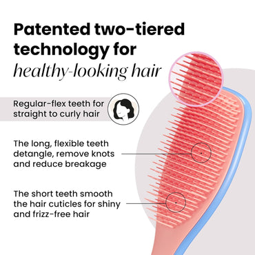 Tangle Teezer Ultimate Detangler Hairbrush for Wet & Dry Hair, Eliminates Knots & Reduces Breakage for All Hair Types, Apricot Blaze