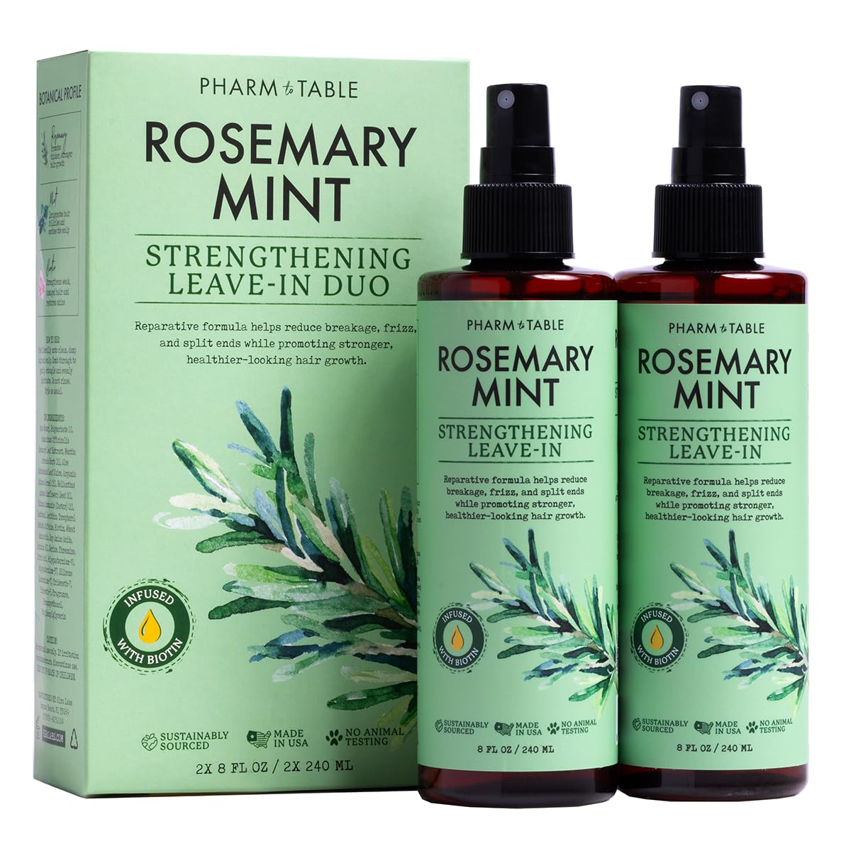 Rosemary & Mint Leave-In Conditioner - Nourishes, Detangles and Purifies the Scalp, Made With Frizz-Fighting Formula, 8oz