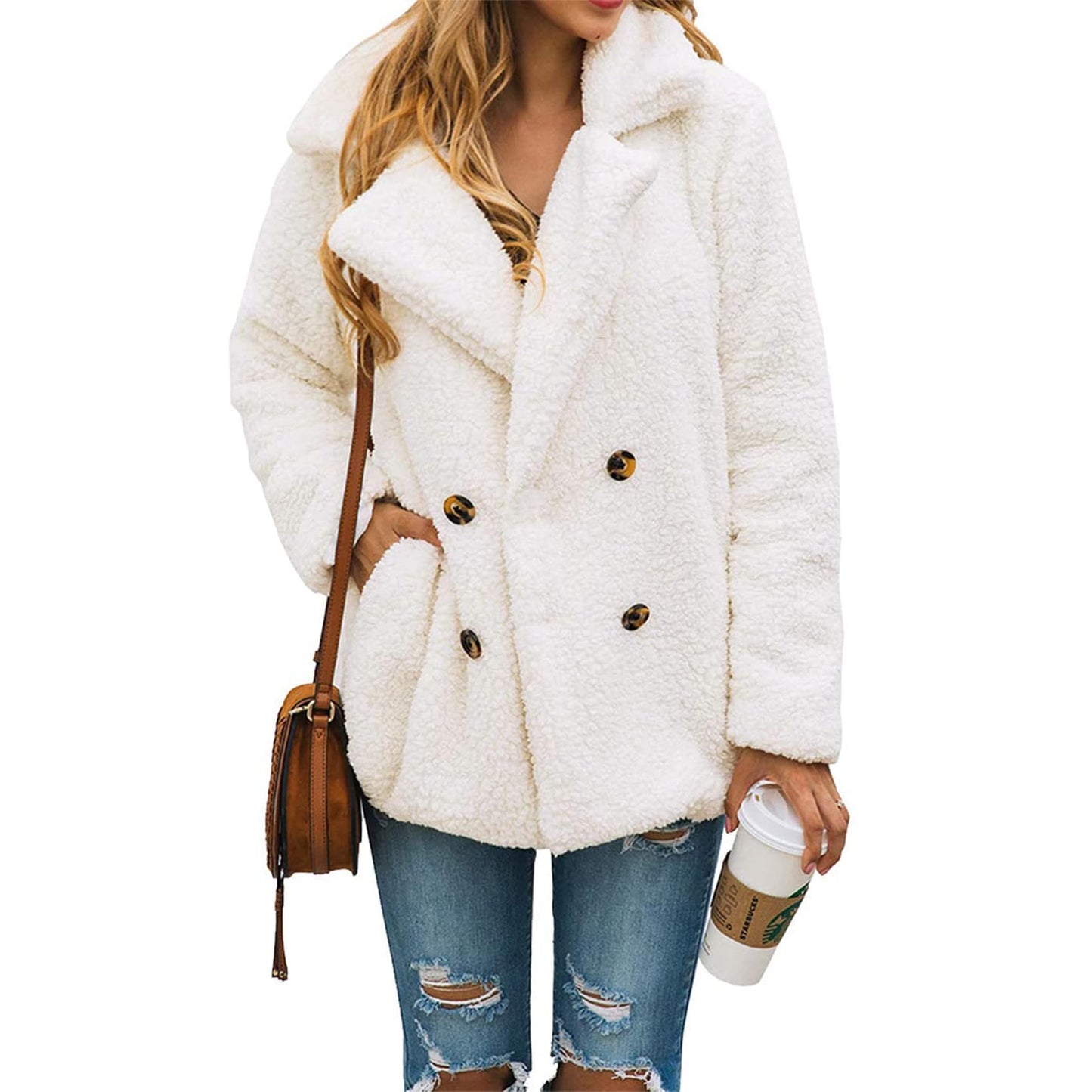 PRETTYGARDEN Women's Fashion Winter Coats Sherpa Fleece Faux Fur Shearling Oversized Trendy Jackets Warm Outerwear Clothing