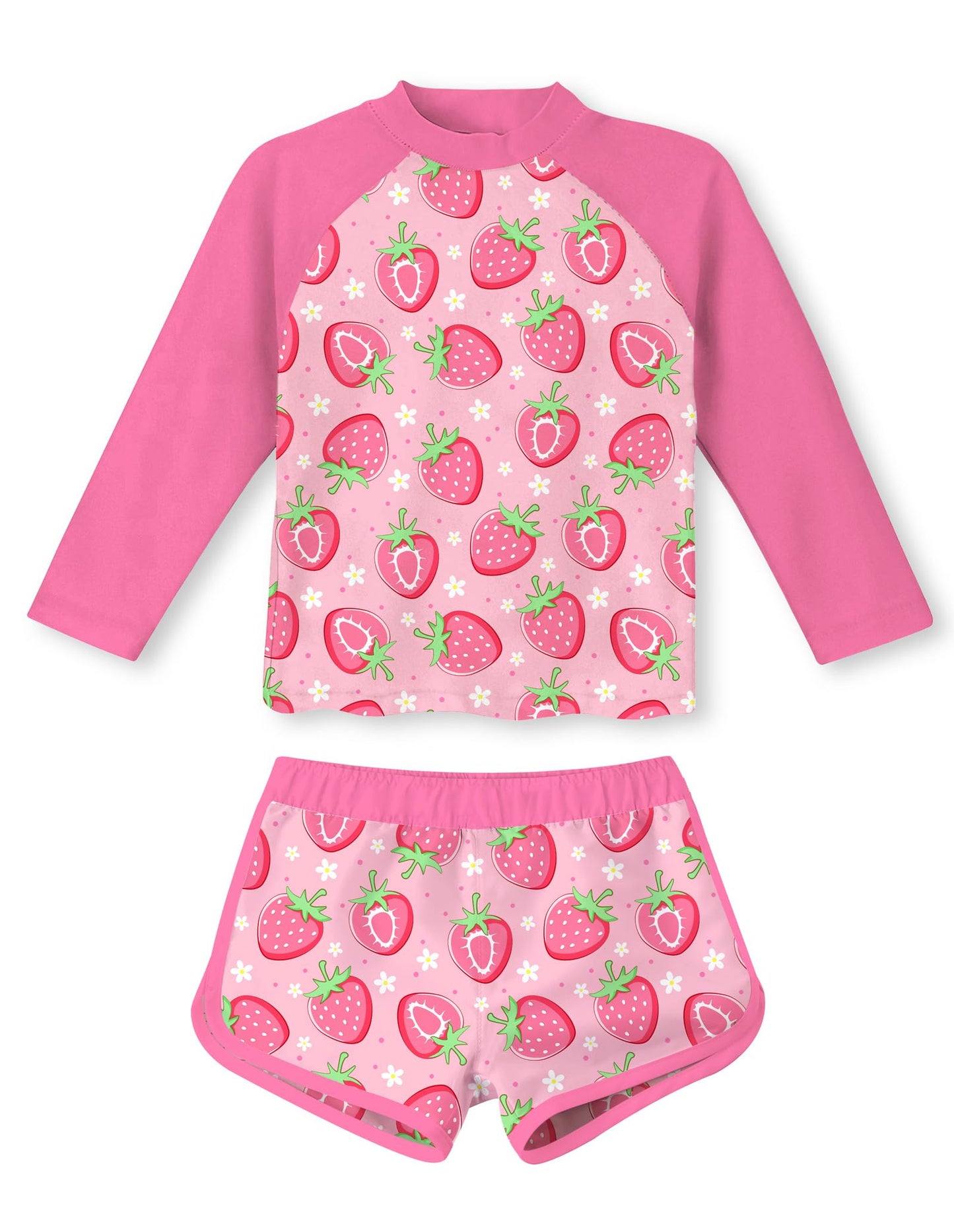 Vogseek Girls Rash Guard Two Pieces Swimsuit Long Sleeve Bathing Suit for 3-10 Years