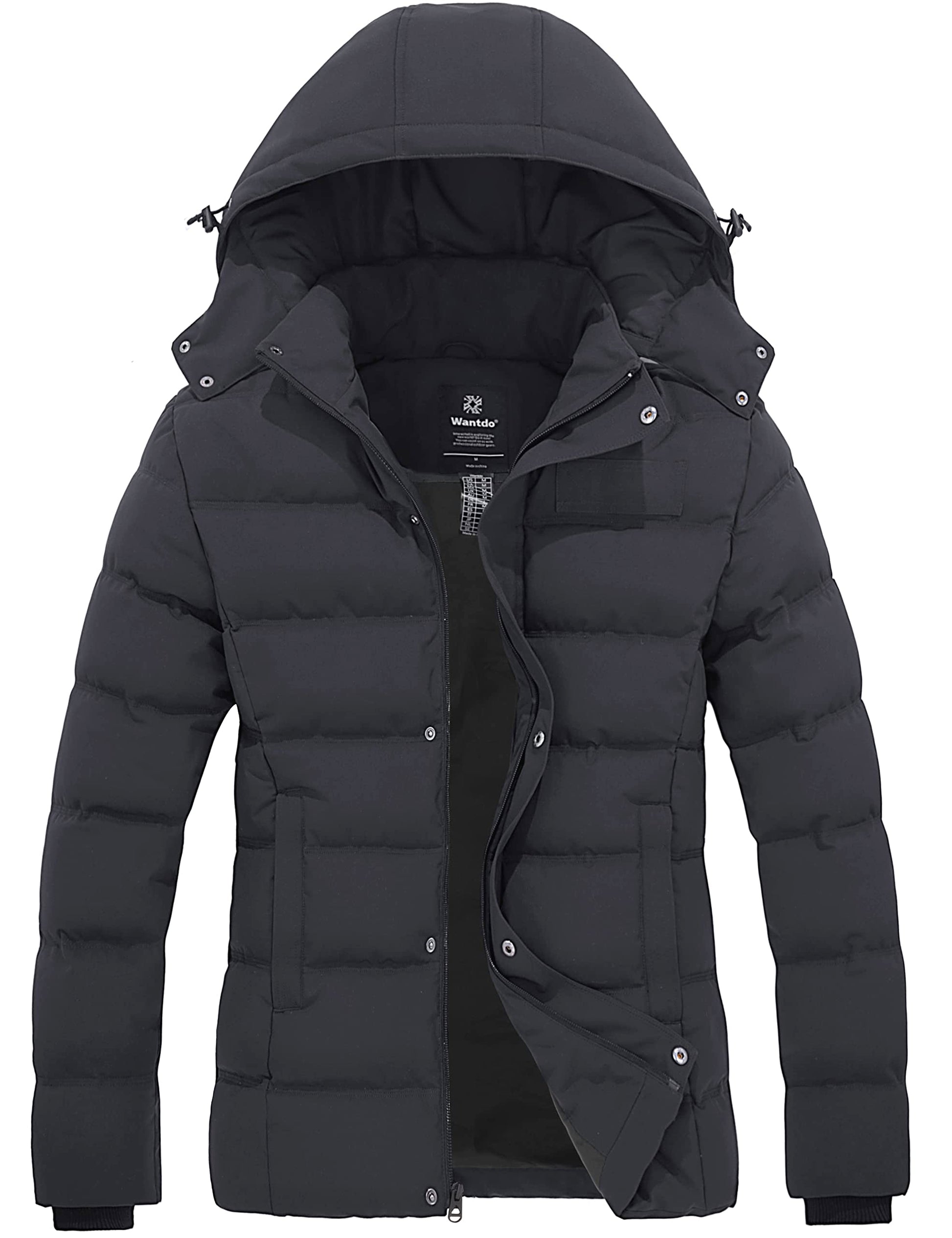 Wantdo Women's Hooded Warm Winter Coat Quilted Thicken Puffer Jacket with Removable Hood