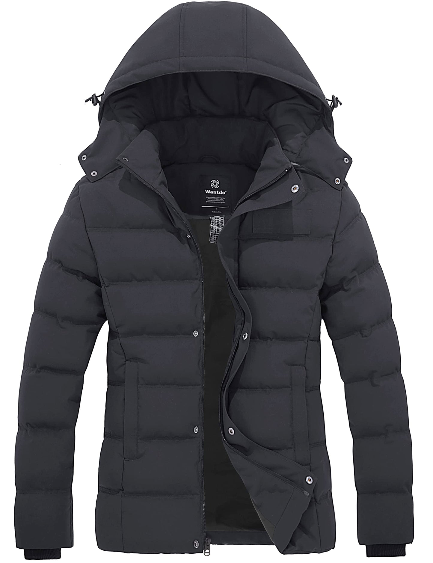 Wantdo Women's Hooded Warm Winter Coat Quilted Thicken Puffer Jacket with Removable Hood