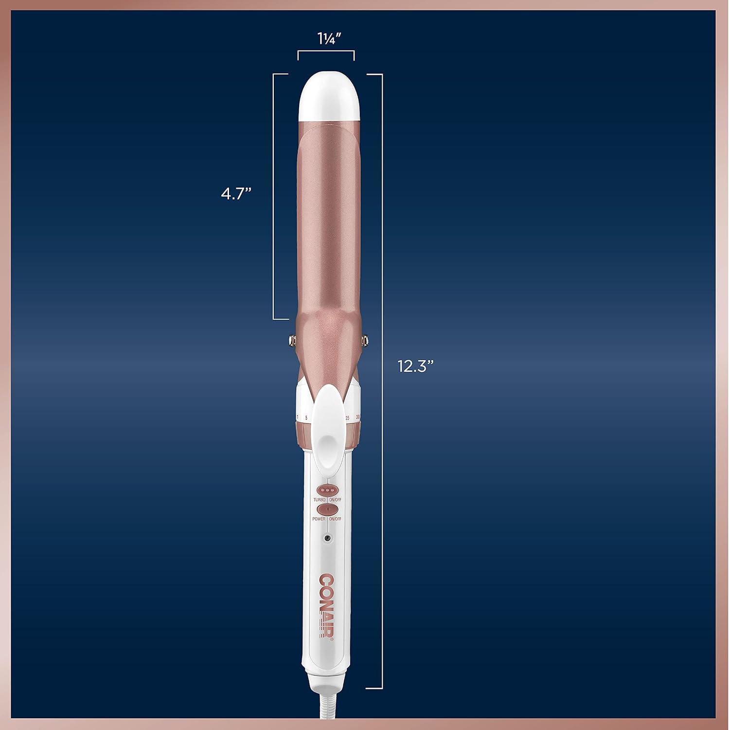Conair Double Ceramic 1 1/4-Inch Curling Iron, 1 ¼ inch barrel produces loose curls – for use on medium and long hair