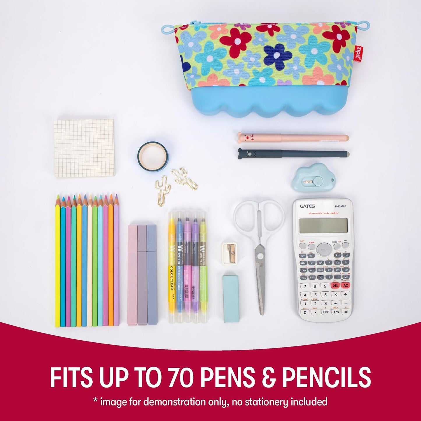 ZIPIT Pencil Case for Girls | Silicone Large Capacity Pencil Pouch | Pencil Bag for School, College and Office