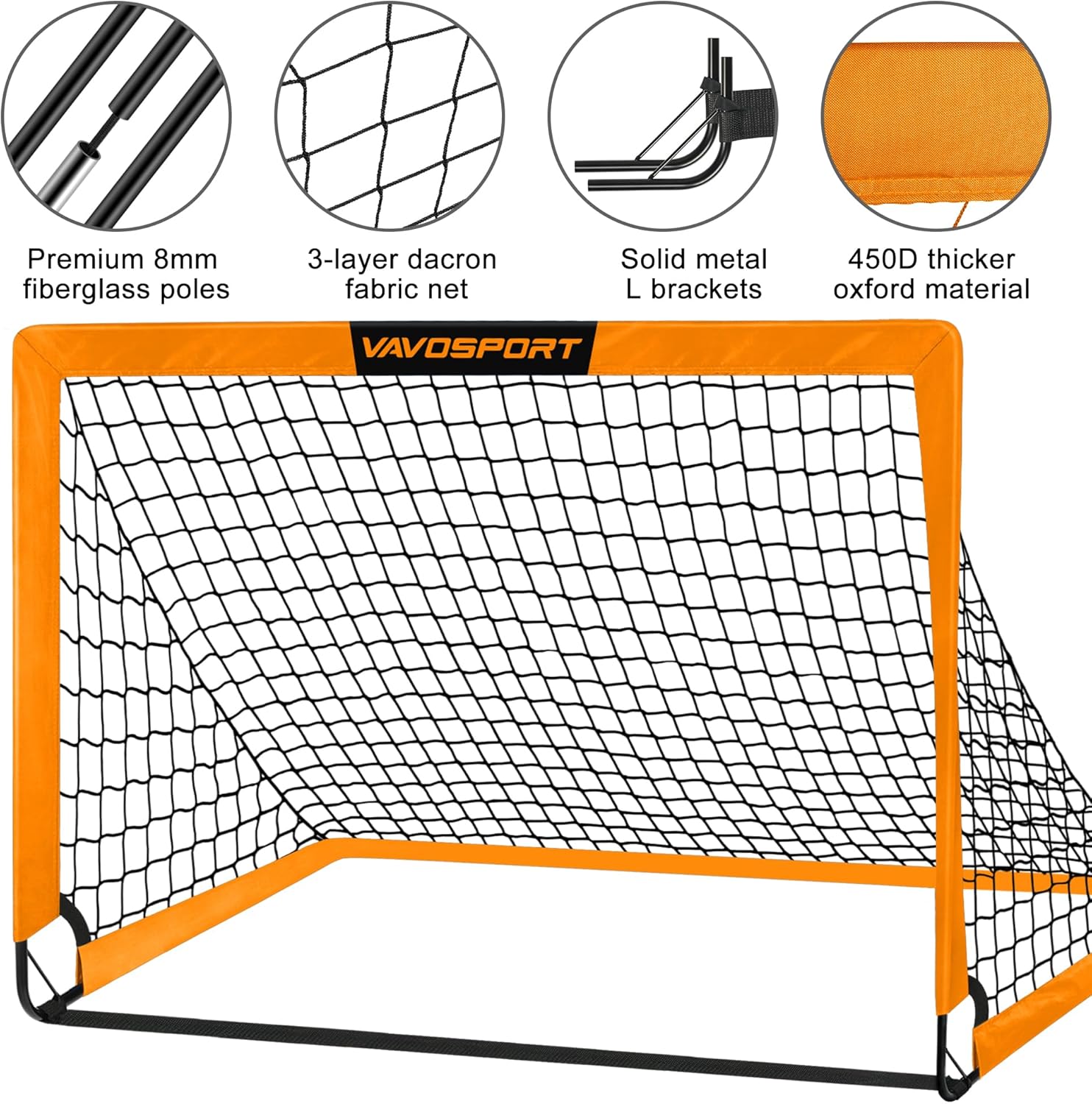 Kids Soccer Goals for Backyard Set - 2 of 4' x 3' Portable Soccer Goal Training Equipment, Pop Up Toddler Soccer Net with Soccer Ball, Soccer Set for Kids and Youth Games, Sports