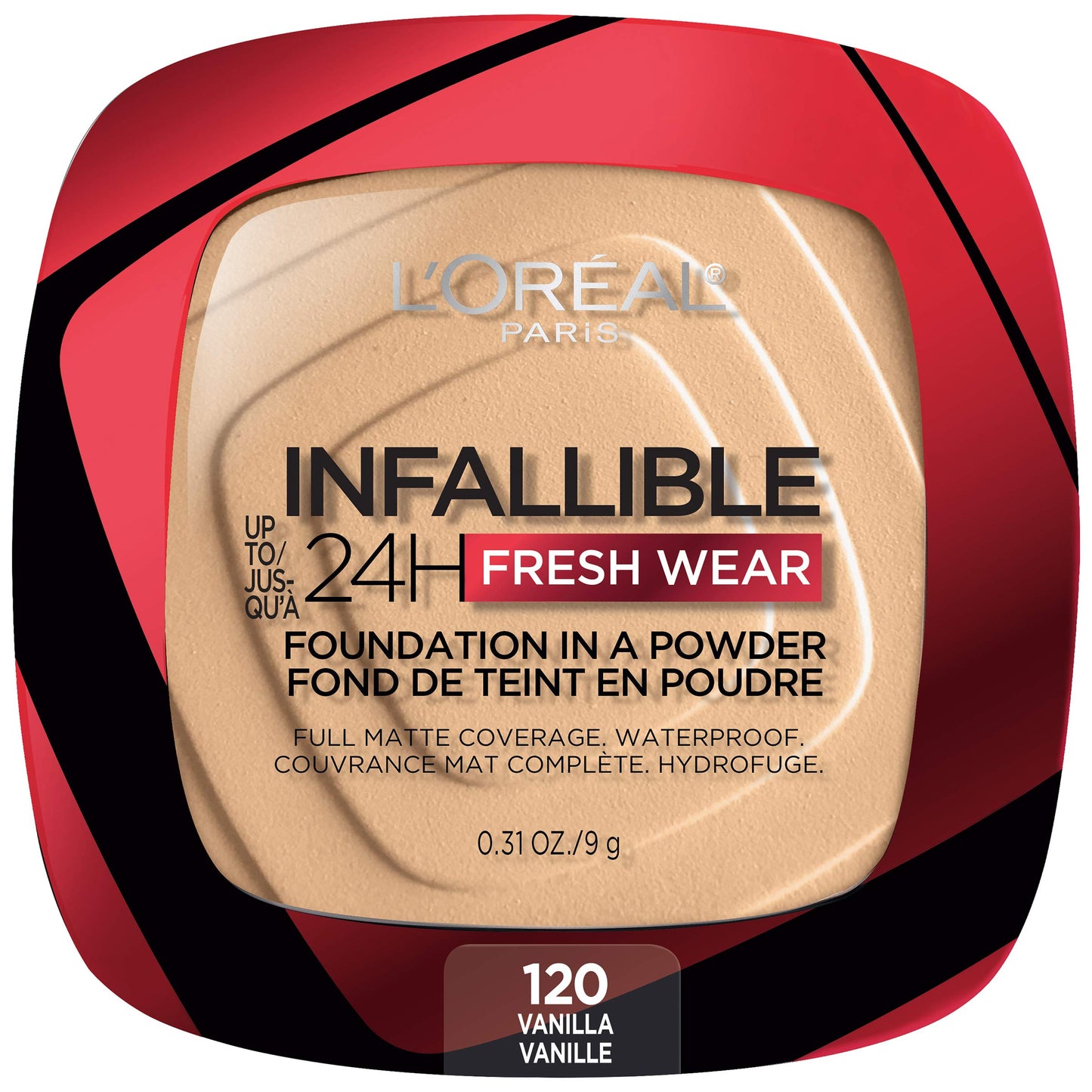 L'Oreal Paris Makeup Infallible Fresh Wear Foundation in a Powder, Up to 24H Wear, Waterproof, Ivory Buff, 0.31 oz.