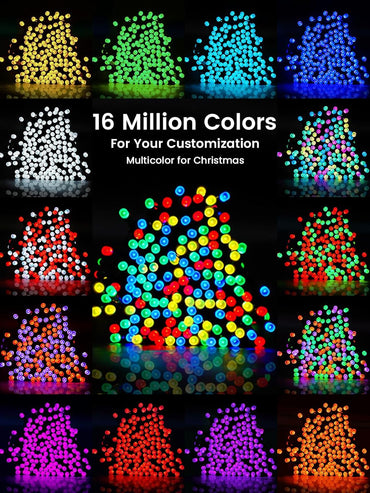 Smart Color Changing Christmas Lights with Remote & APP, 109FT 300 LED RGB Dimmable Christmas String Lights, Waterproof Fairy Twinkle Light for Indoor Outdoor Xmas Tree Wedding Holiday Decorations
