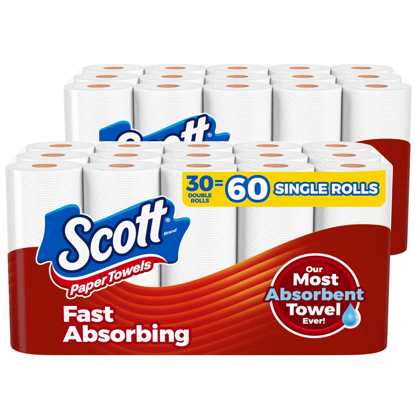 Scott Paper Towels, Choose-A-Sheet, 6 Double Rolls = 12 Regular Rolls (108 Sheets Per Roll)