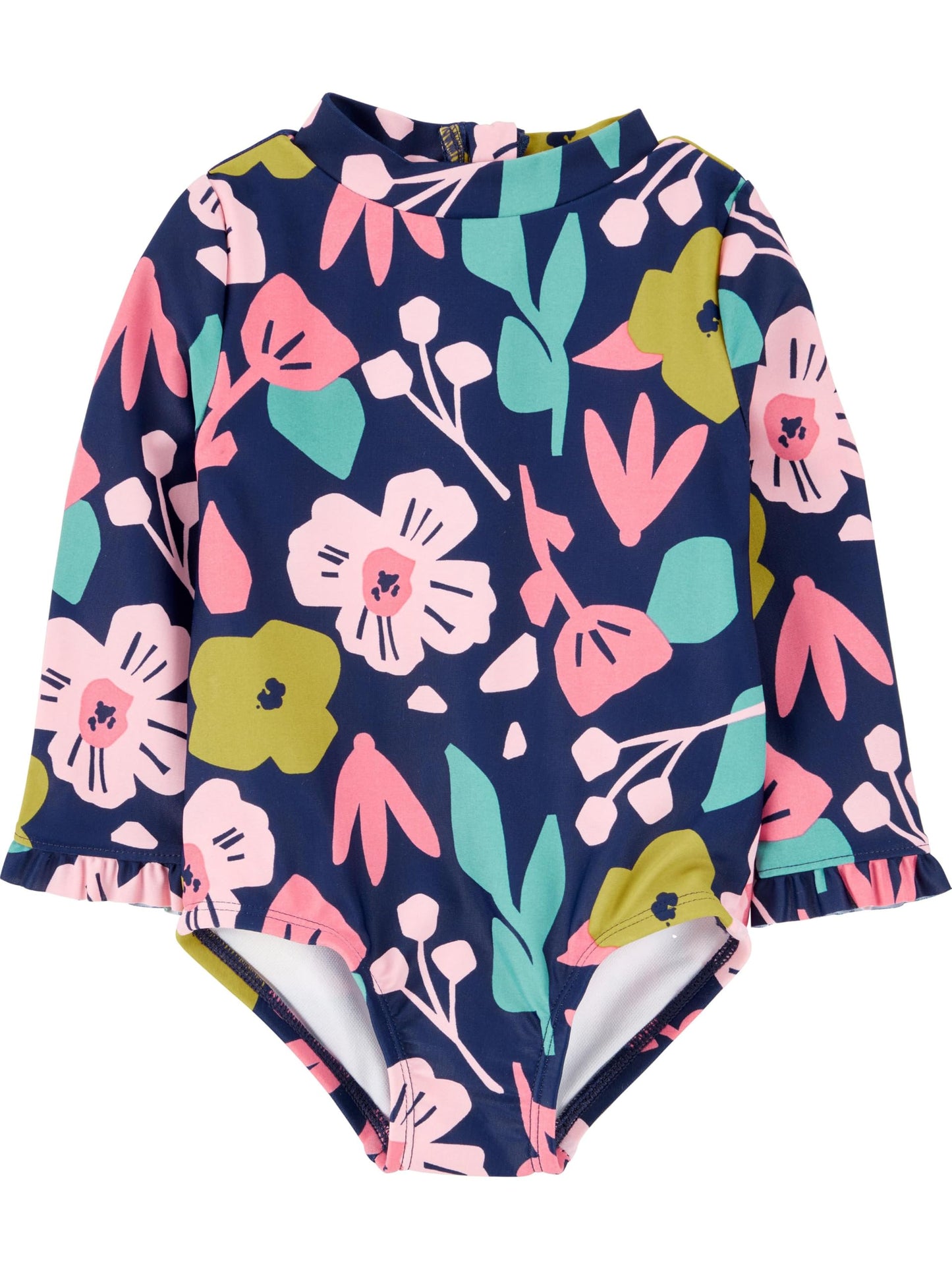 Simple Joys by Carter's Girls' Long Sleeve Zipper One Piece Swimsuit