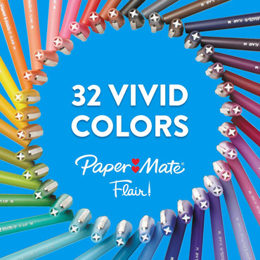 Paper Mate Flair Felt Tip Pens | Medium Point 0.7 Millimeter Marker Pens | School Supplies for Teachers & Students | Assorted Colors 12 Count