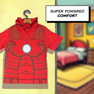 Marvel Avenger Little Boys and Toddler Hooded Tee With Mask