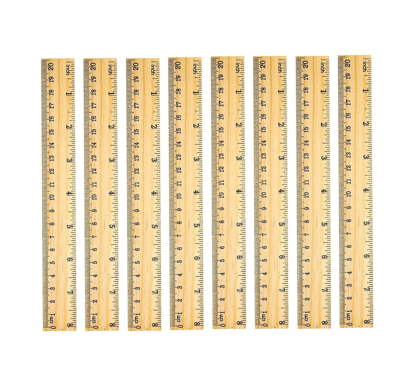 60 Pack Wooden Ruler 12 Inch Rulers Bulk Wood Measuring Ruler Office Ruler 2 Scale