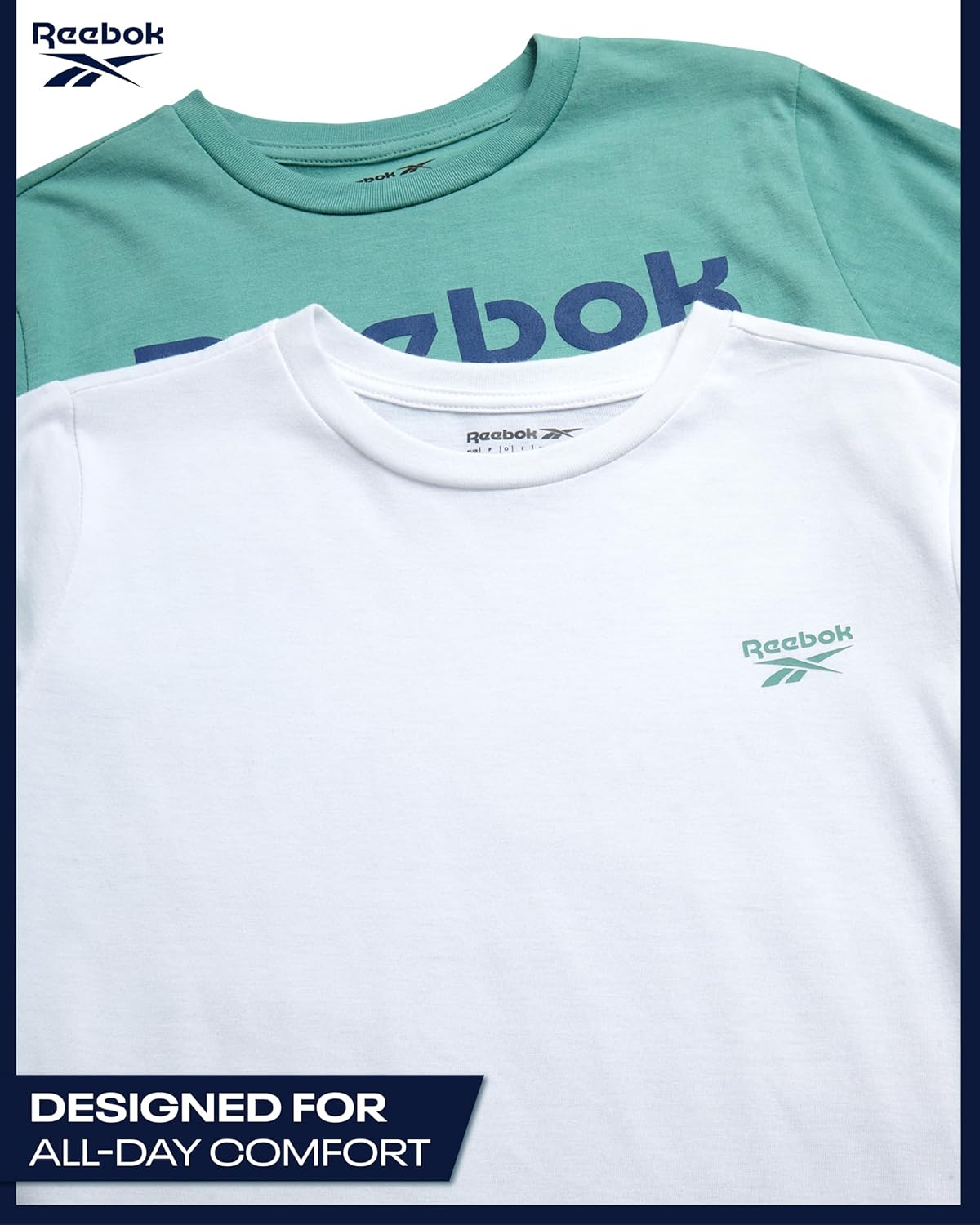 Reebok Boys Athletic Shorts Set - 3 Piece Summer Clothes Outfit with Graphic Tees and Boys Running Shorts for Active Kids