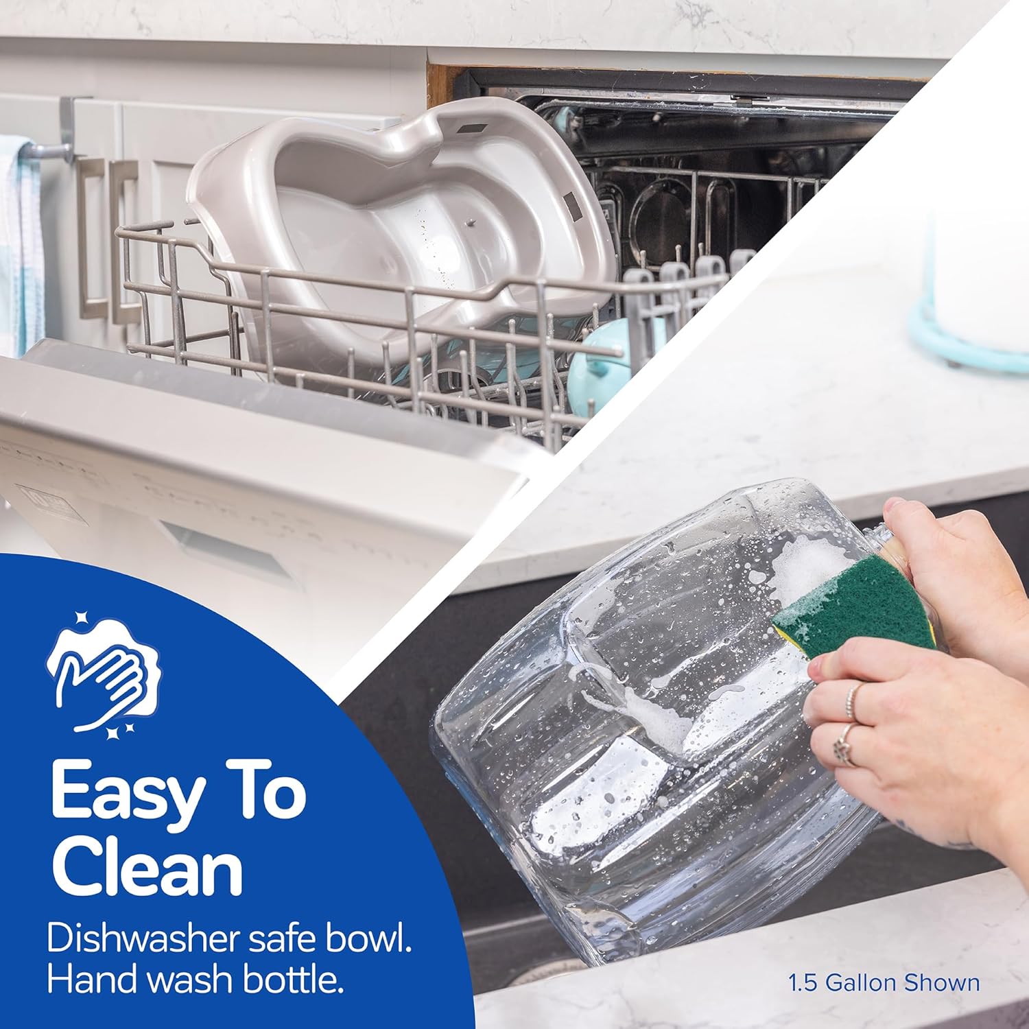 Petmate Pet Cafe Cat and Dog Water Dispenser - Water Bowl for Cats and Dogs, USA Made, 3 GAL, Pearl Tan