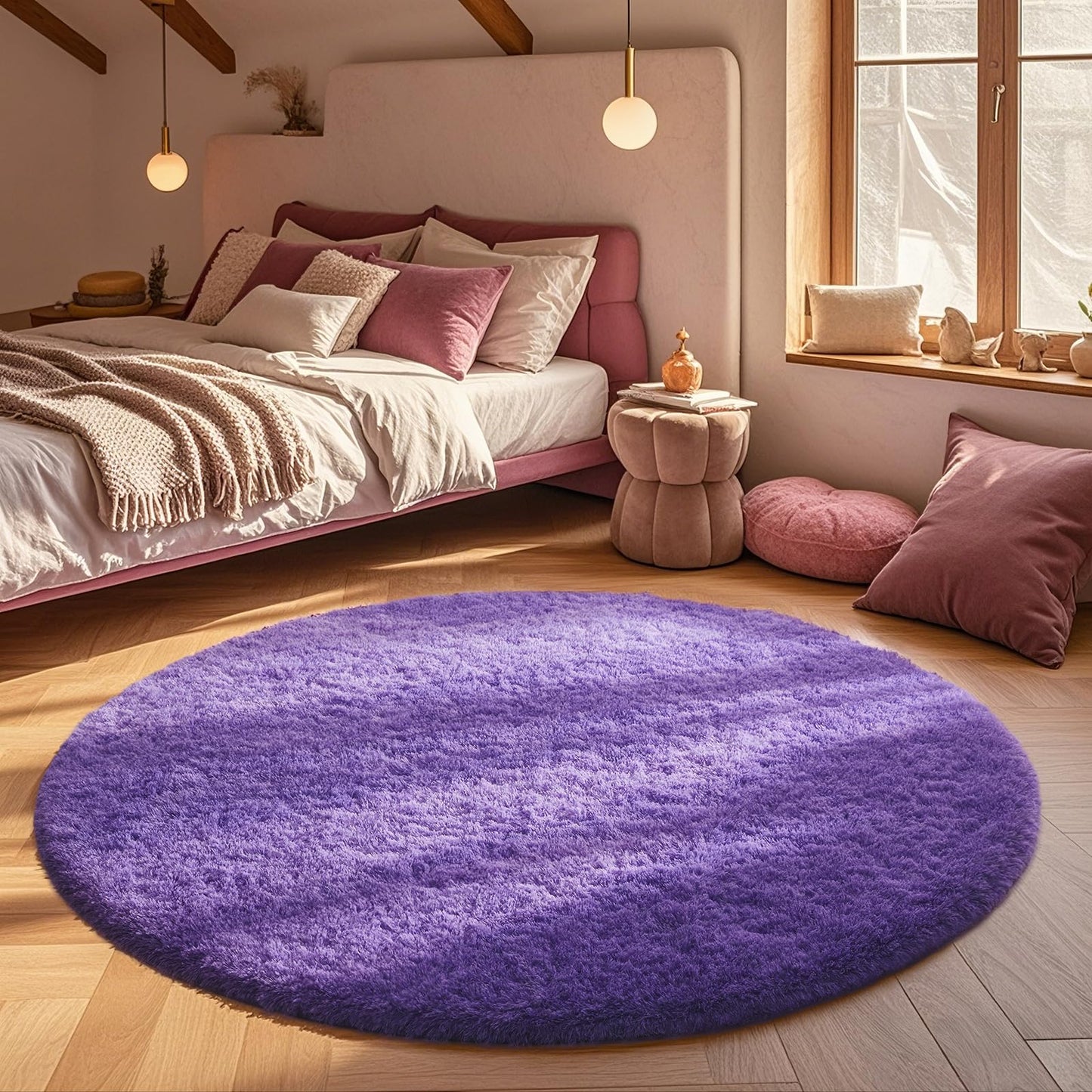 Ophanie Area Rugs for Bedroom Living Room, Grey Fluffy Fuzzy Shag Shaggy Soft Plush Carpet, 4x6 Indoor Floor Gray Rug for Kids Home Dorm Decor Aesthetic
