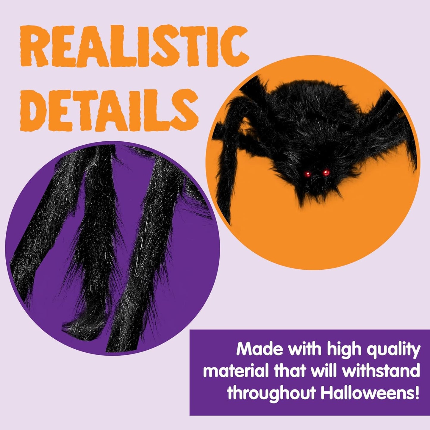 JOYIN Halloween Outdoor Decorations Giant Spider, 5 Ft Large Spider for Yard Lawn Garden Patio Scary Halloween Outside Decor, Indoor Haunted House Prop and Home Party Decor, Black